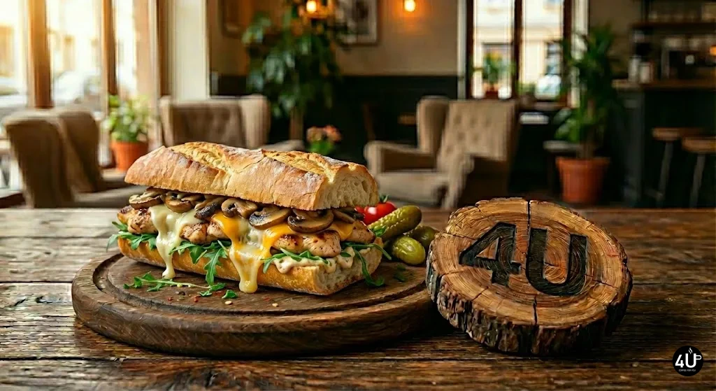 مرغ و قارچ پنیری