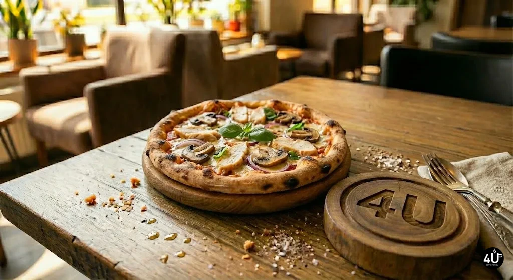 پیتزا مرغ و قارچ